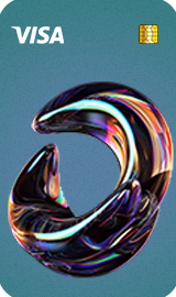 G-BNK Mastercard with a multicolour sculptural design
